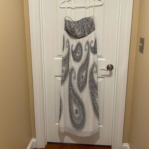 White House black market Empire waisted maxi strapless dress